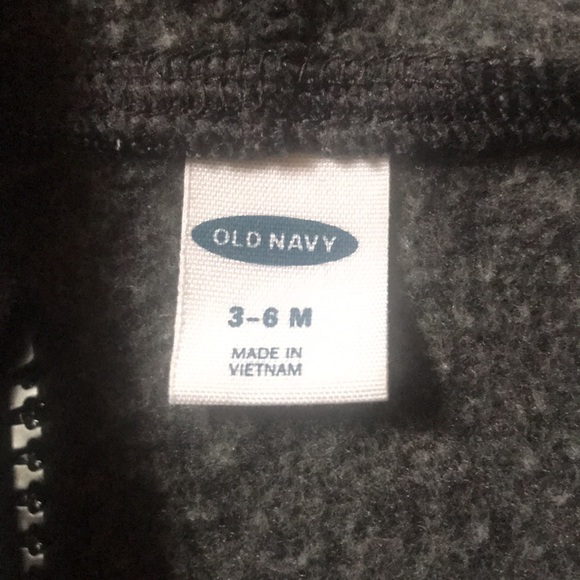 Old Navy Dark Gray Zippered Hoodie Size 3-6 Months - Picture 4 of 4